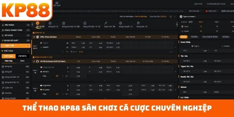 Thể thao KP88 sân chơi cá cược chuyên nghiệp